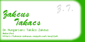 zakeus takacs business card